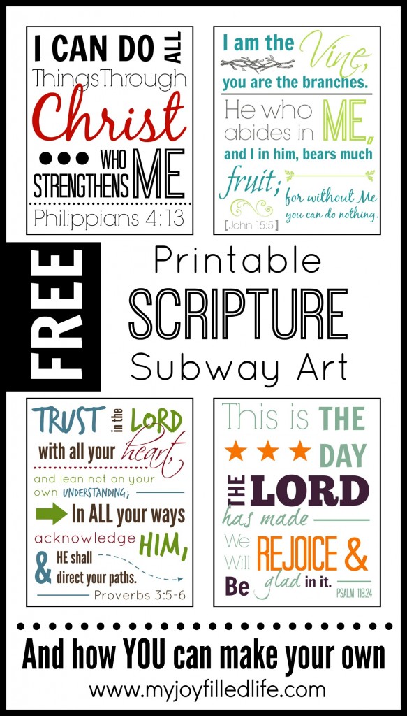 FREE Printable Scripture Subway Art
