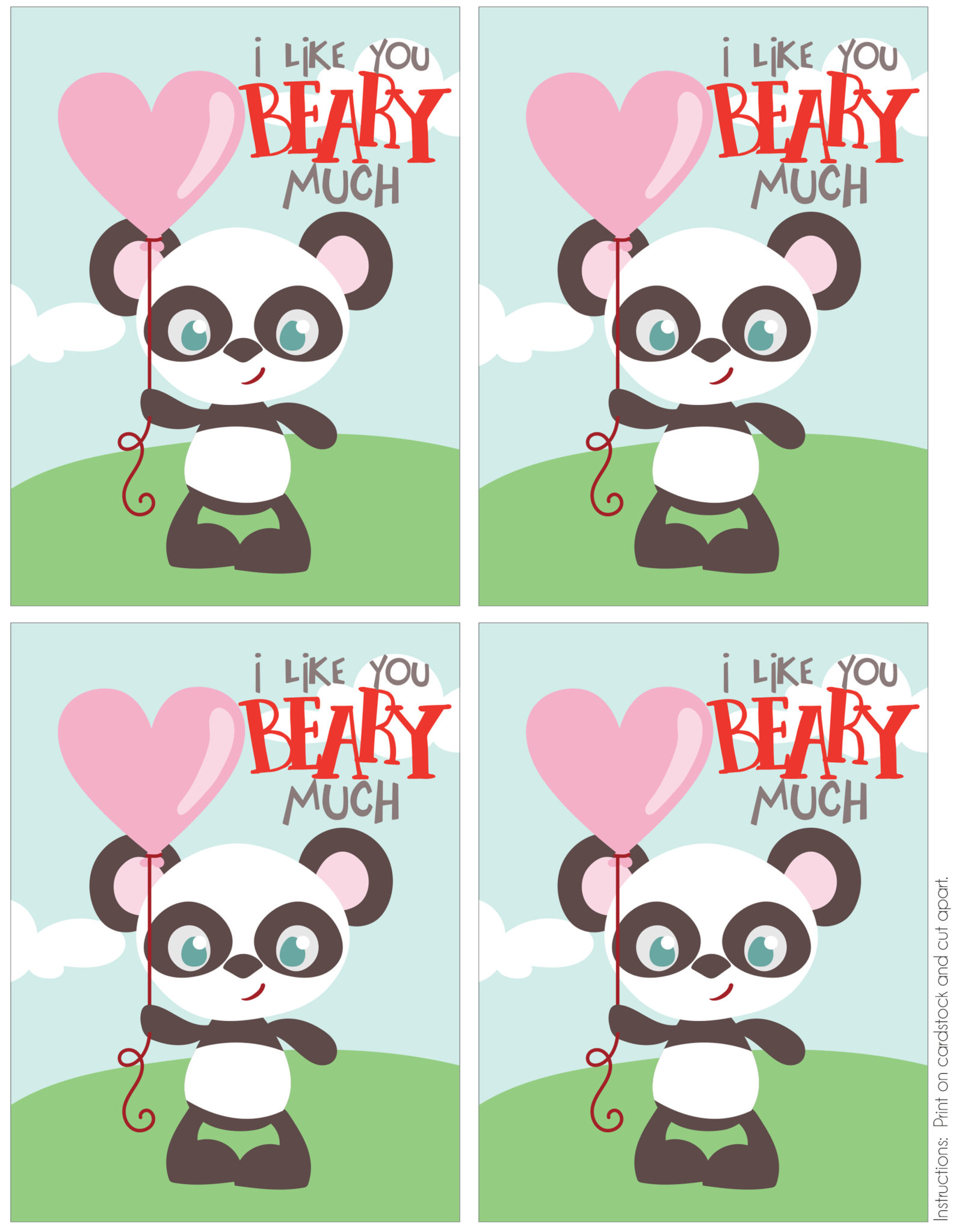 Free Printable Animal Valentine Cards