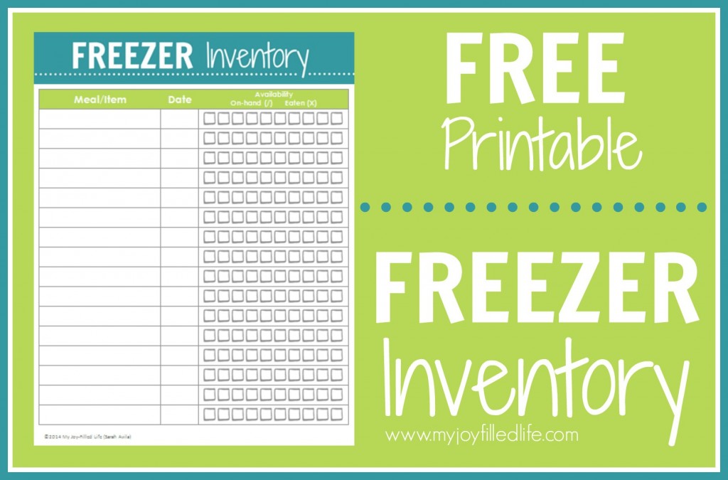 Freezer Inventory Printable