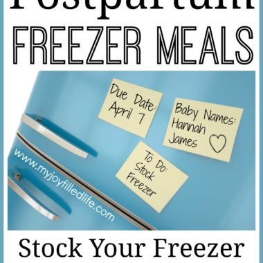 Postpartum Freezer Meals