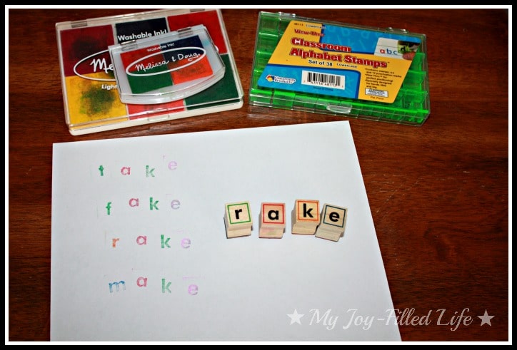 Spelling with stamps