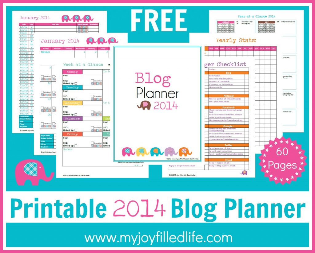 FREE Printable Blog Planner 2014