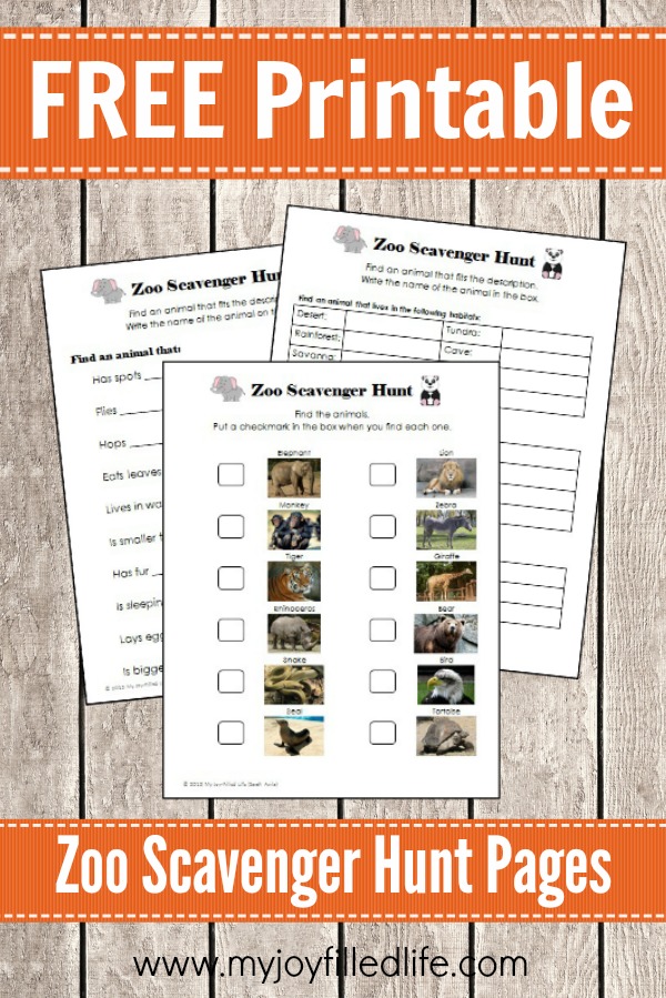 FREE Printable Zoo Scavenger Hunt Pages My Joy Filled Life FREE Printable Zoo Scavenger Hunt Pages My Joy Filled Life