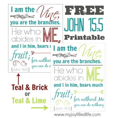 FREE John 15:5 Printable