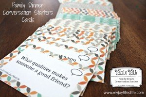 Family Dinner Conversation Starter Cards