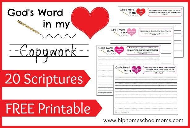 God's Word in My Heart FREE Printable Copywork