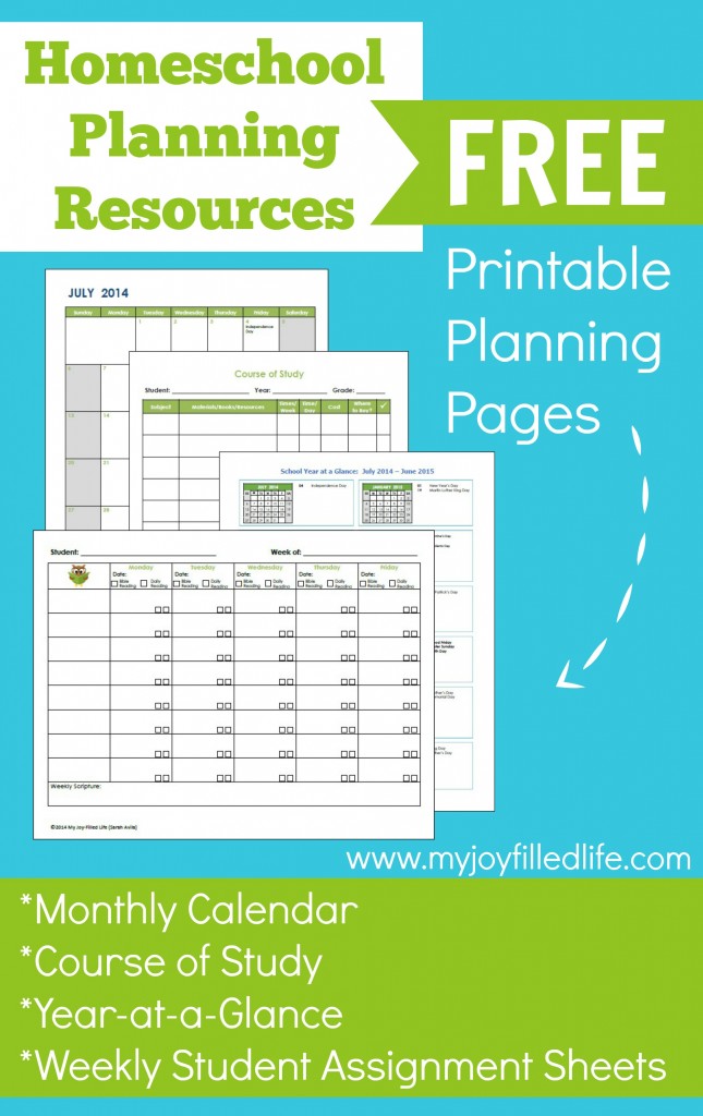 FREE Printable Homeschool Planning Pages FREE Printable Homeschool Planning Pages