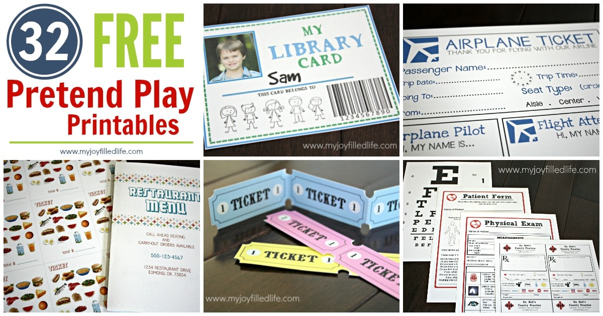 Free pretend play toy samples