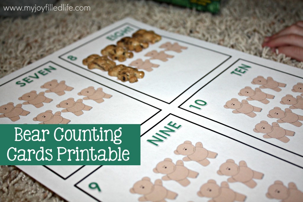 Bear Counting Cards Printable