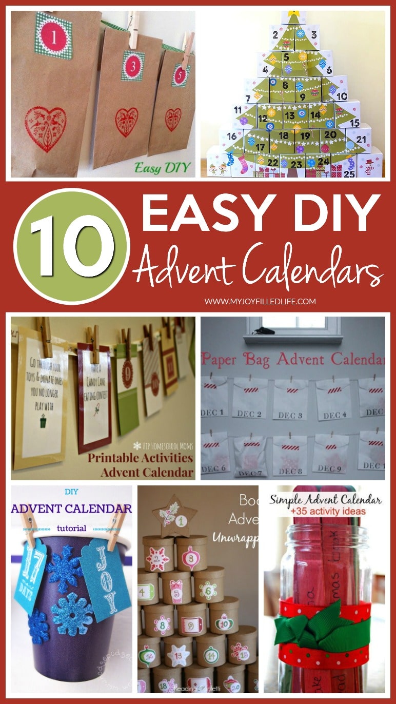 Countdown to Christmas day with these DIY advent calendars that you or your kids can easily make yourselves. Make a new, fun tradition this Christmas.  #adventcalendar #Christmas #christmascountdown #diyadventcalendar