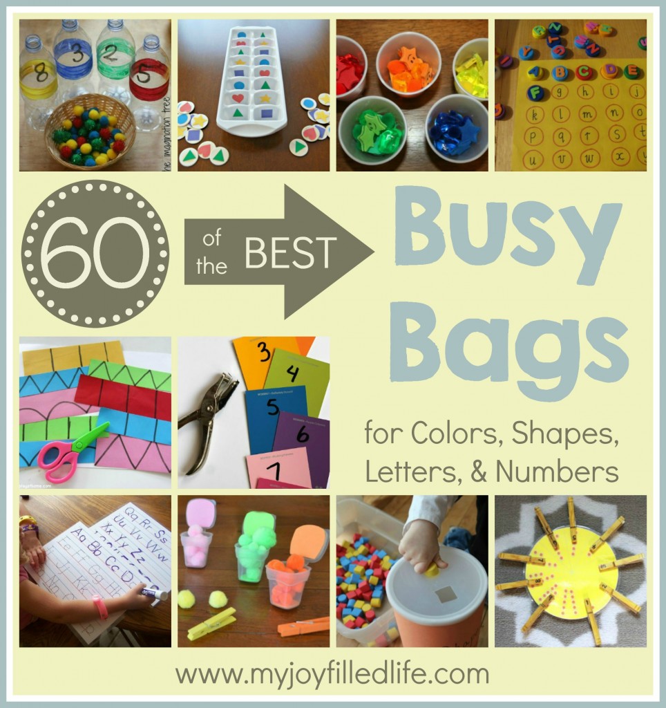 Busy Bags for Colors, Shapes, Letters, and Numbers