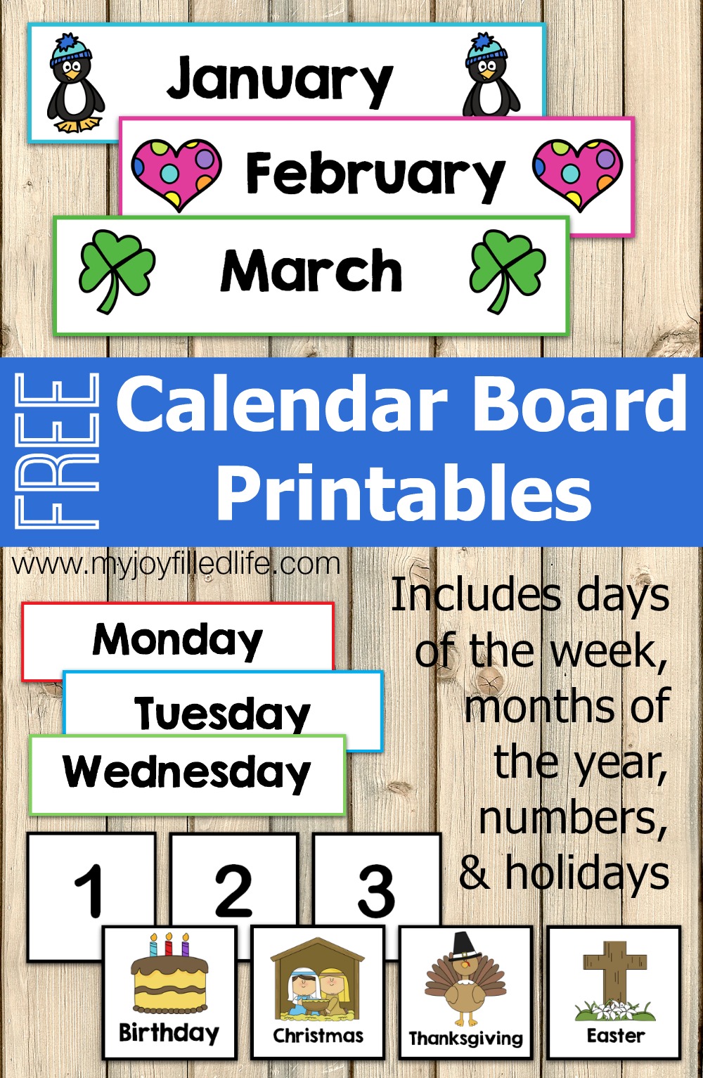FREE Calendar Board Printables My JoyFilled Life