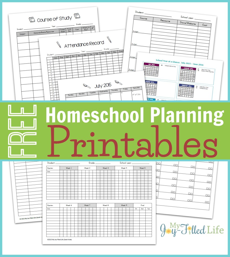 Free Homeschool Planning Printables 918x1024