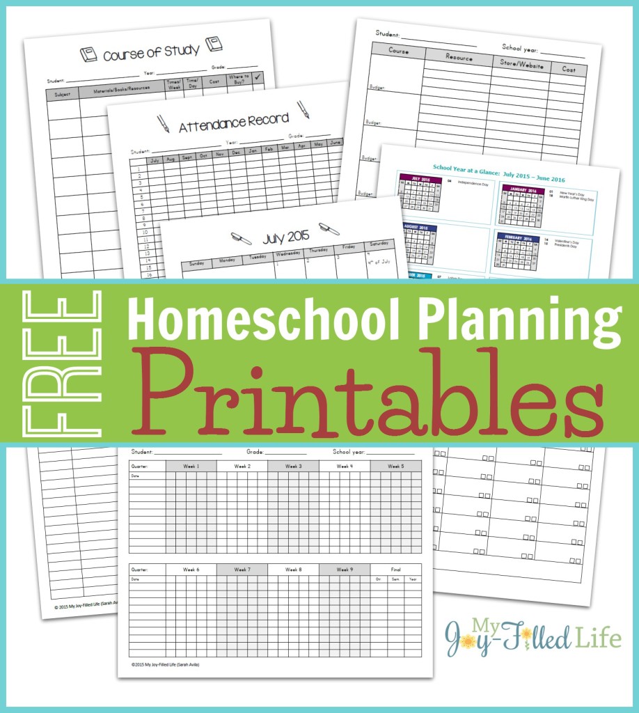 Free Homeschool Planning Printables