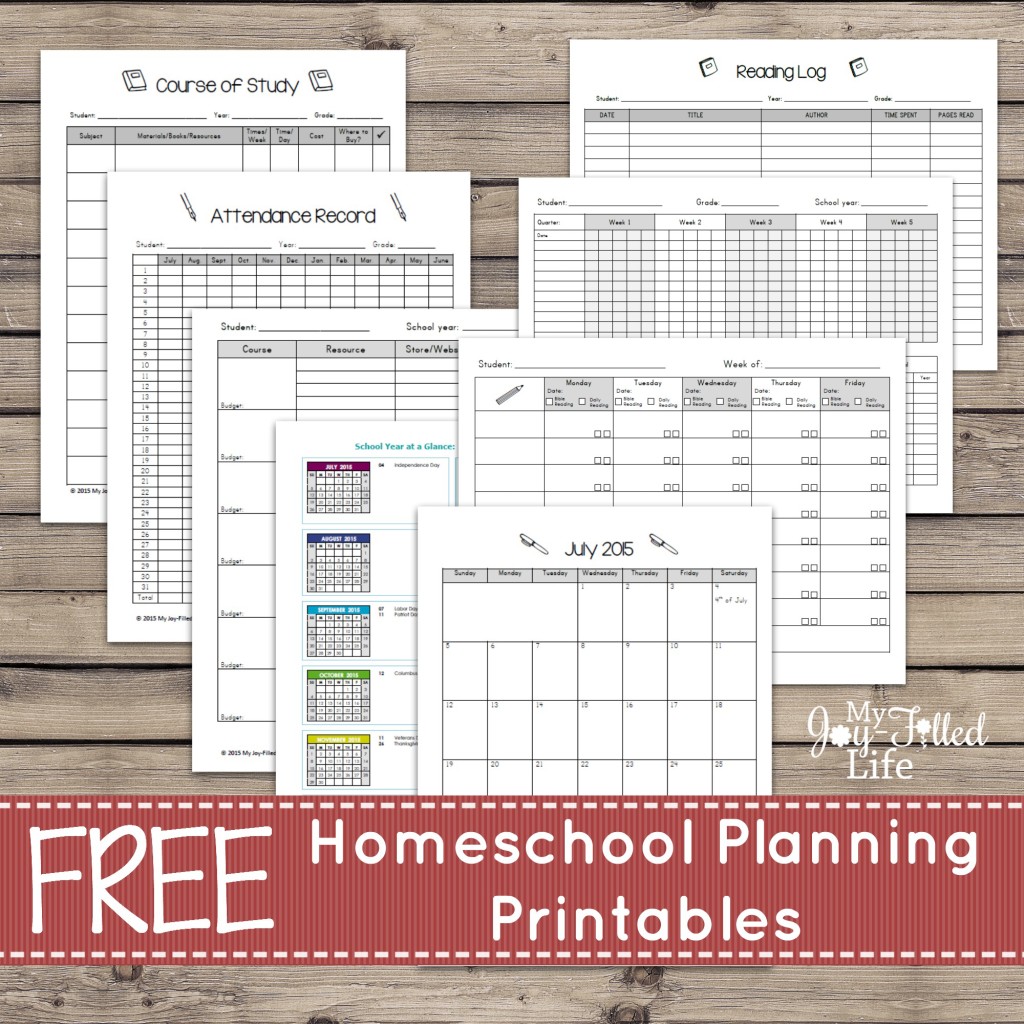 Homeschool Planning Printables wood