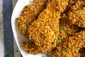 This delicious Corn Flake Crusted Chicken is family-friendly and super easy to make. You get the combination of zesty Ranch seasoning with the crunch of the Corn Flakes. CLick on the photo to read more...