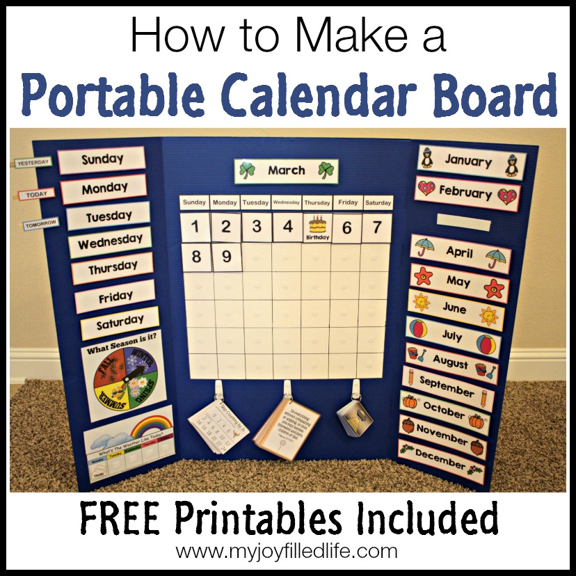 DIY Portable Calendar Board My JoyFilled Life