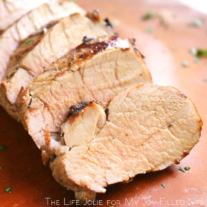 This Apple Juice Marinated Pork Tenderloin is such a great meal for busy nights! It's super quick and easy to put together (in advance!) and tastes delicious.