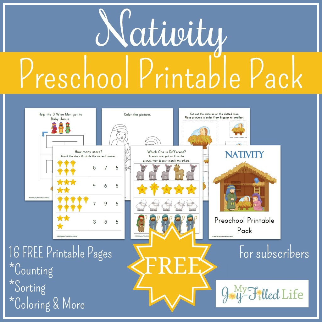 FREE Nativity Preschool Printable Pack 1