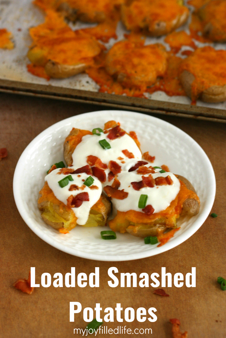 These loaded Smashed Potatoes are a fun and delicious twist on boring boiled potatoes. They are a huge family favorite and so easy to make!