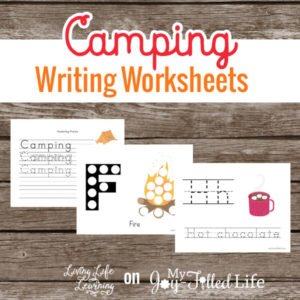 Bring the fun of camping indoors with these camping writing worksheets to practice their handwriting
