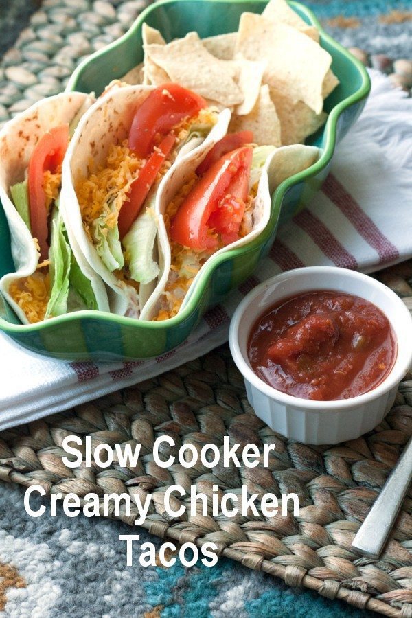 Slow Cooker Creamy Chicken Tacos