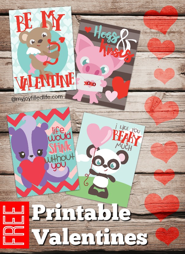 FREE Printable Animal Valentines