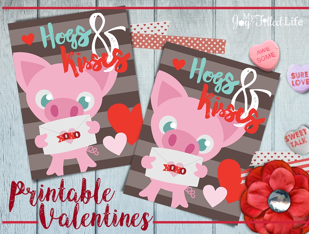 Pig Pun Valentine's Day Printable Cards, Kids Valentines Day Gifts, Piggy  Valentines Treats