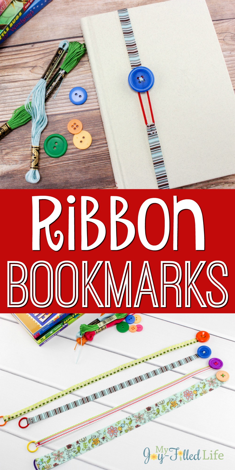 Simple and easy to make ribbon bookmarks that your kids will love making for themselves and their friends! #bookmark #bookworm #kidcraft