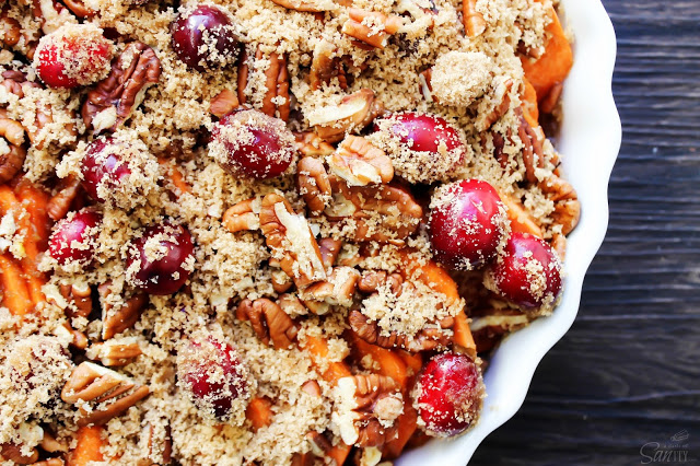 Cranberry Pecan Sweet Potato Casserole prebake