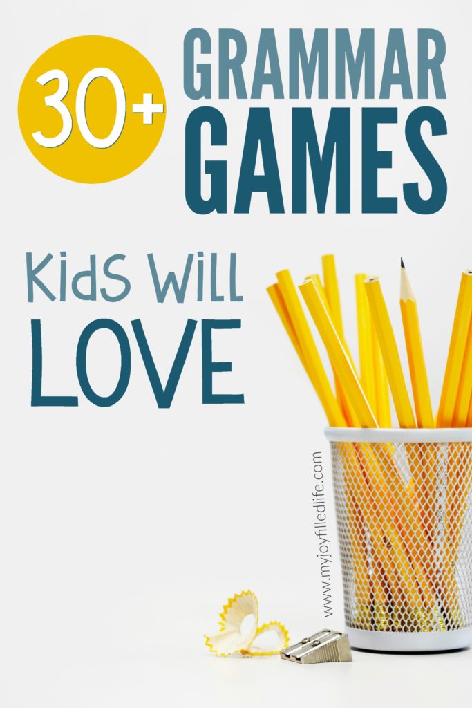Over 30 grammar games that will make grammar more fun and memorable for kids. Great for homeschoolers and teachers! #grammar #learninggames #grammargames