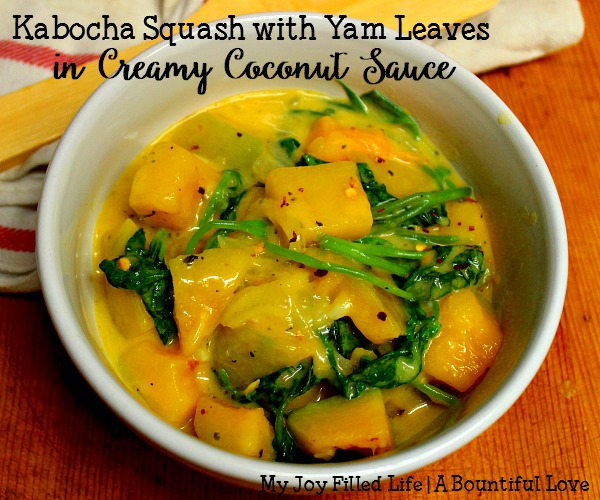 Kabocha Squash with Yam Leaves