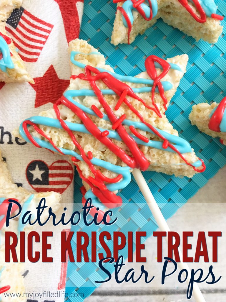Patriotic Rice Krispie Treat Star Pops