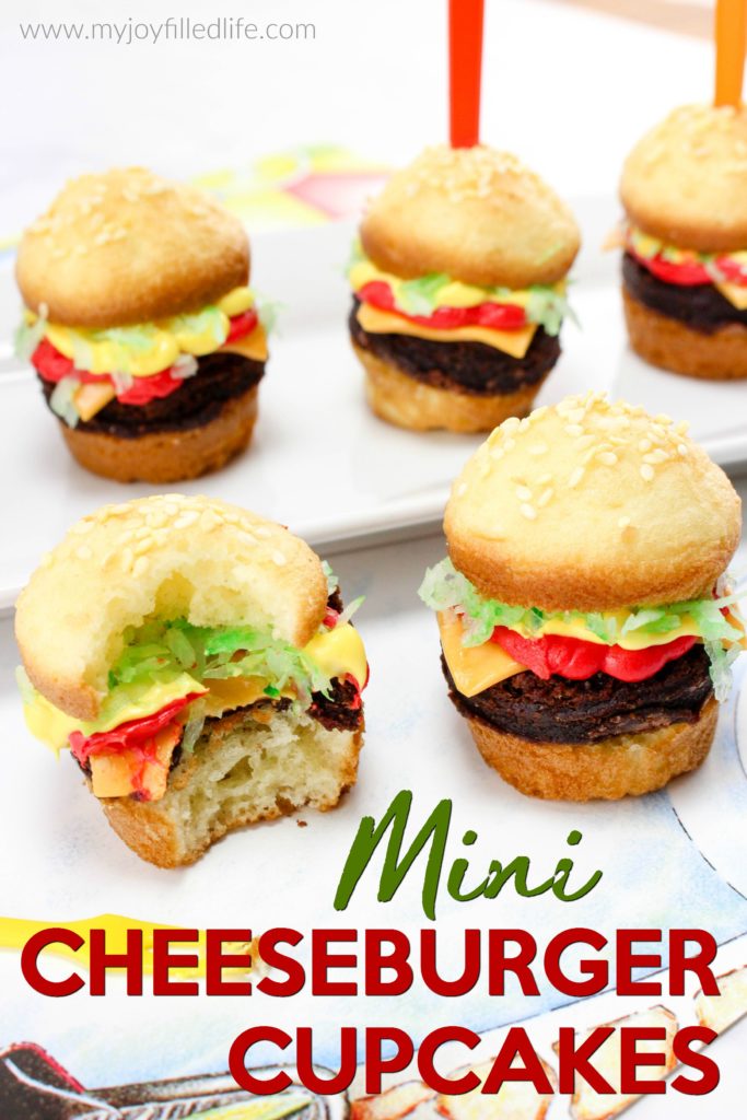 Mini Cheeseburger Cupcakes are the perfect treat for your next picnic or BBQ - easy to make, super cute, and yummy!