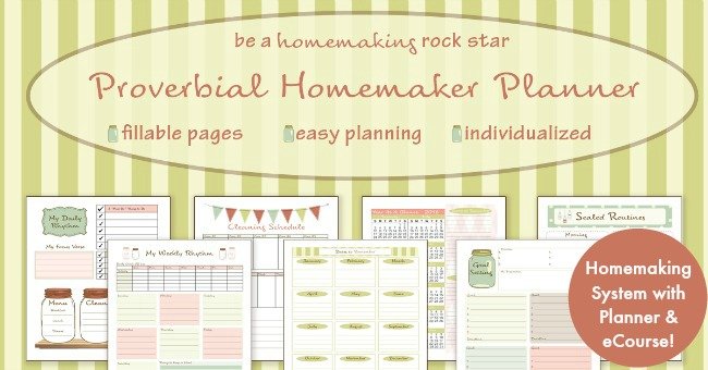Proverbial Homemaker Planner - A beautiful and efficient homemaking planner and ecourse for the domestically challenged!