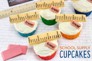 School Supply Cupcakes for Back to School