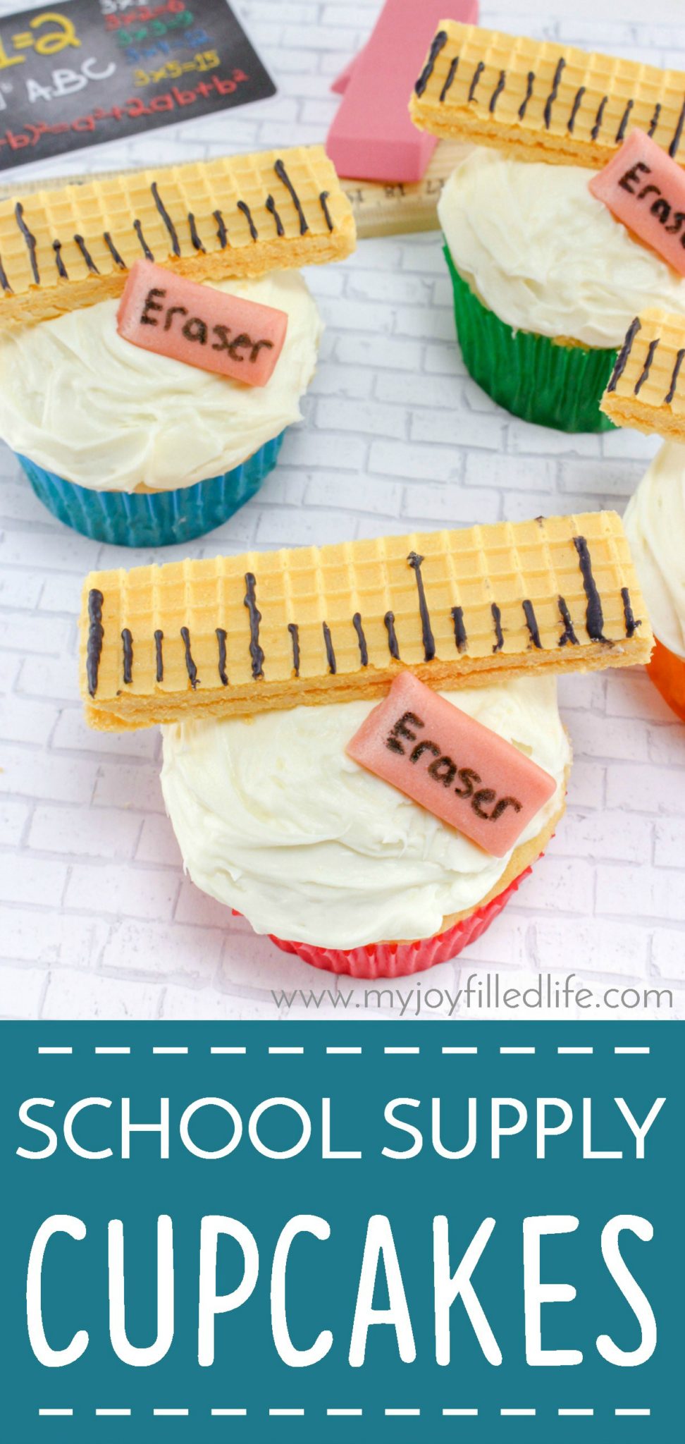 These cupcakes are perfect for your back-to-school party or celebration! #backtoschool #cupcakes