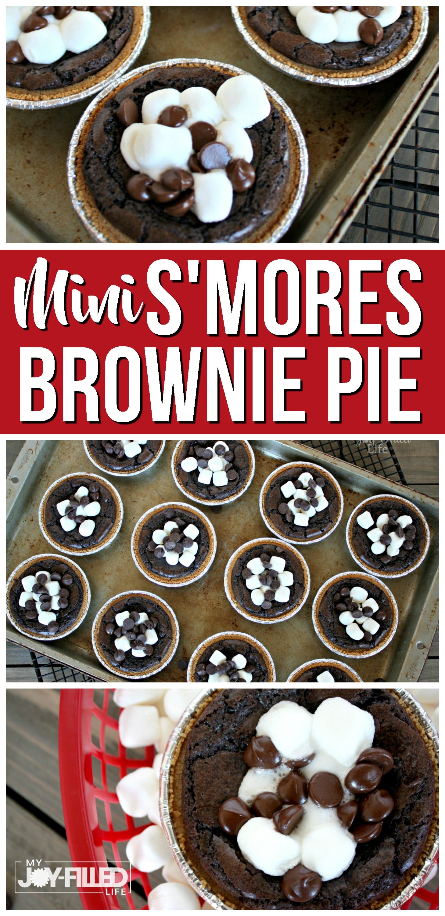 If you like brownies and you like s'mores, you'll love these easy-to-make mini s'mores brownie pies! #brownies #smores