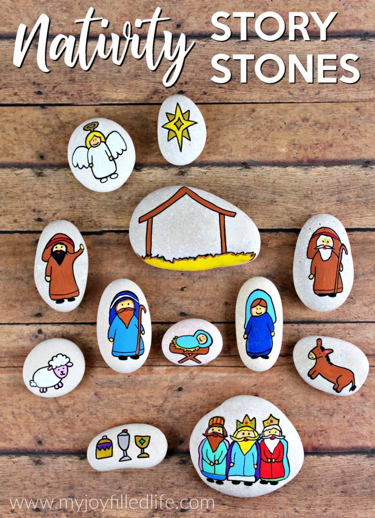 Nativity story stones help to keep Christ at the center of Christmas - use them as story props or as a simple nativity scene. 