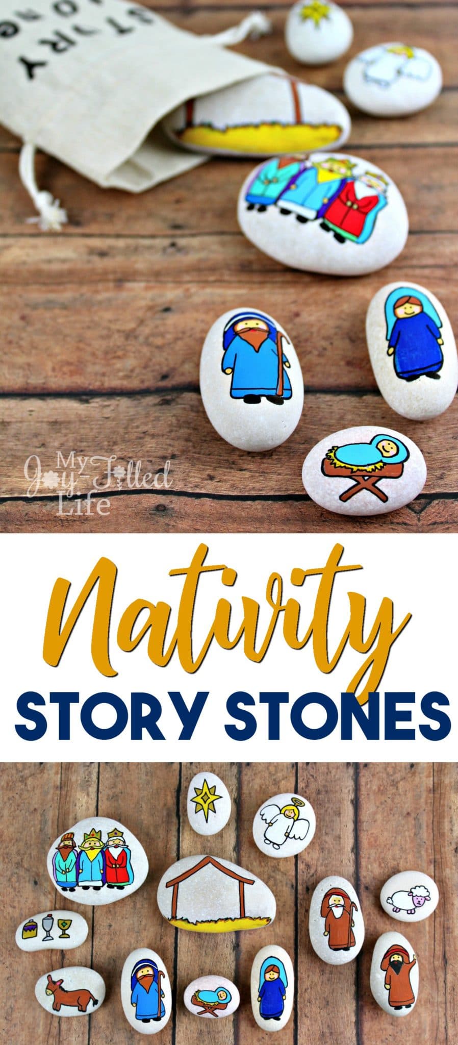 Nativity story stones help to keep Christ at the center of Christmas - use them as story props or as a simple nativity scene, or even as a gift.