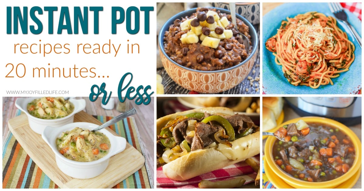 Quick Instant Pot Recipes Ready in 20 Minutes