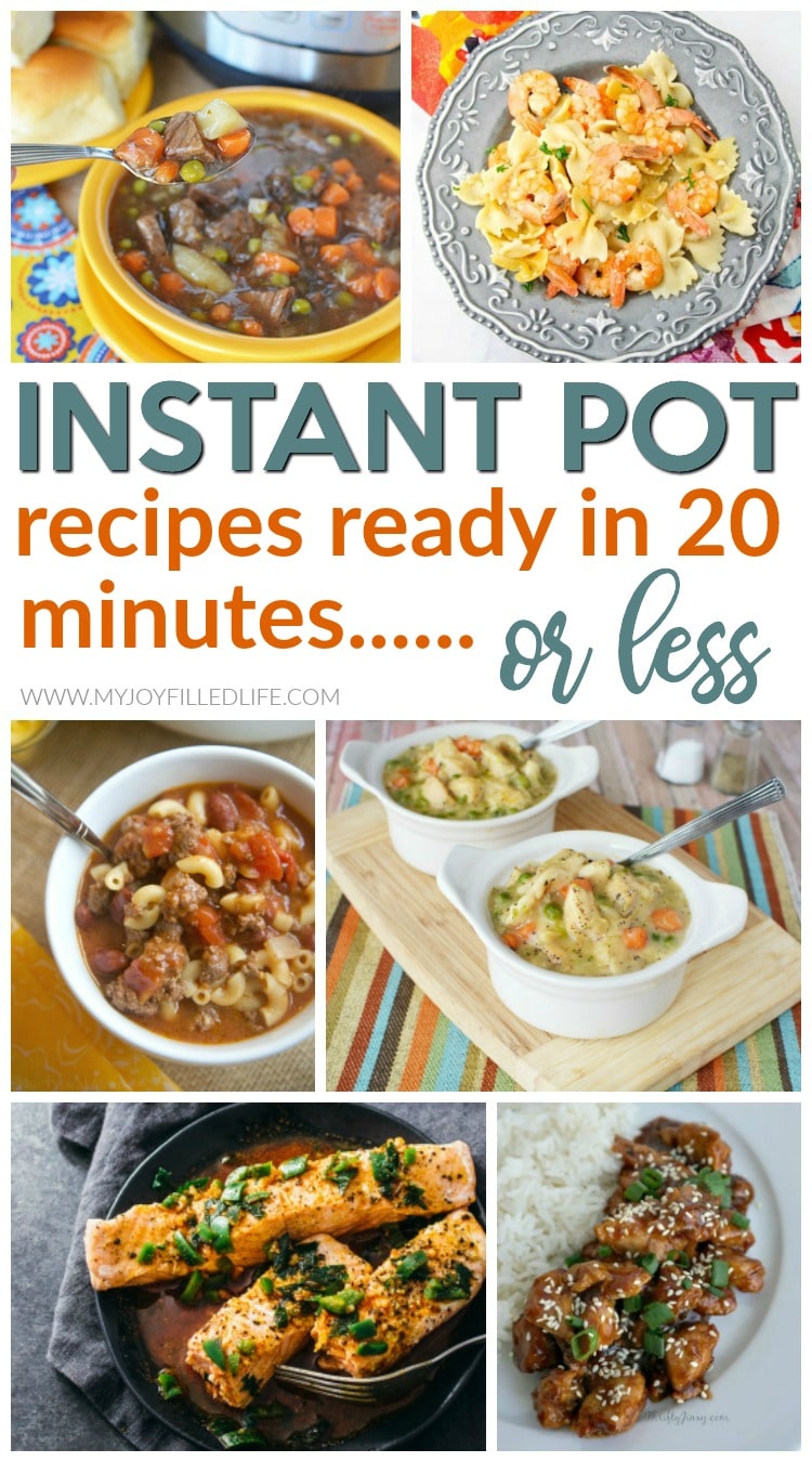 If you need to get dinner on the table in a hurry, try one of these Instant Pot recipes that are ready in 20 minutes or less! #instantpot #recipes #instantpotrecipes