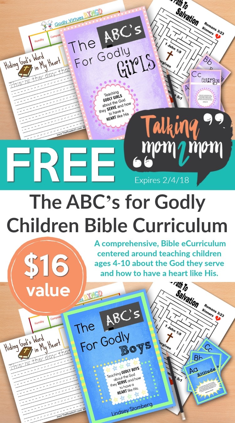 The ABC's for Godly Children Bible Curriculum - FREE for a limited time!! #homeschoolfreebie #homeschool #Biblecurriculum