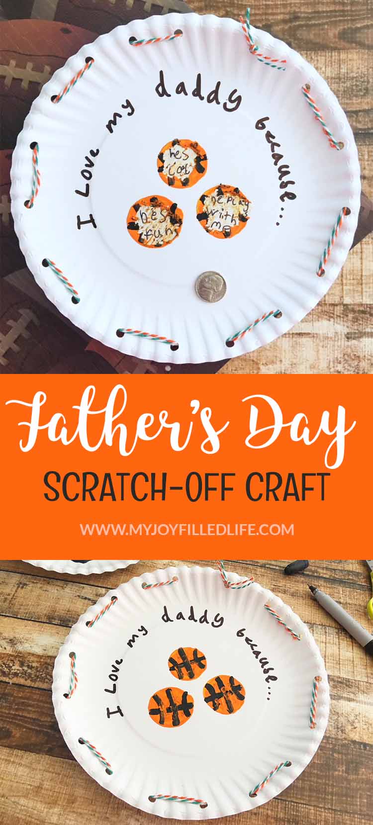 This Father's Day craft is the perfect activity for kids just in time for Father's Day! He will love uncovering the reasons why he's loved so much this Father's Day! Kids will love helping with this fun scratch-off craft that they can give to Dad! #kidcraft #fathersday