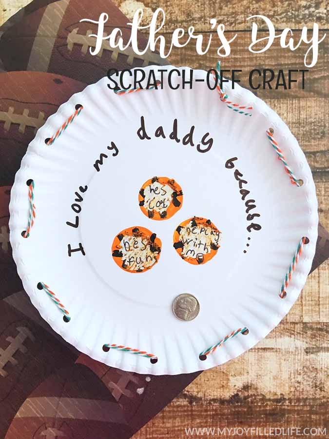 This Father's Day craft is the perfect activity for kids just in time for Father's Day! He will love uncovering the reasons why he's loved so much this Father's Day! Kids will love helping with this fun scratch-off craft that they can give to Dad! #kidcraft #fathersday