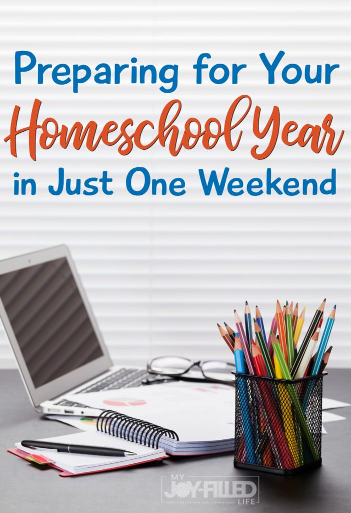Planning a new homeschool year can seem daunting and overwhelming. Instead of spending weeks preparing and stressing over schedules, choose a weekend to devote yourself to planning your homeschool year. Today I include the key things that you need to address during your weekend of planning. #homeschooling #homeschoolplanning #homeschoollife