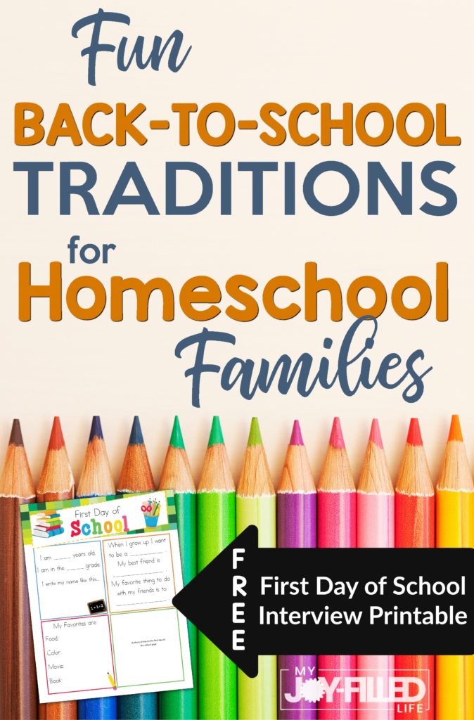 If you are looking for a new back-to-school tradition to start in your home, here are several back-to-school traditions for homeschool families to consider. #backtoschool #homeschool 