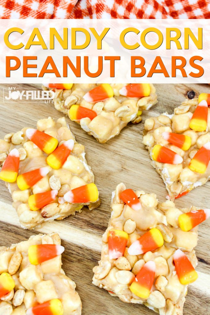 These candy corn peanut bars are super fun for any harvest party, fall occasion, or even an after-school snack. #candycorn #falltreat #dessert