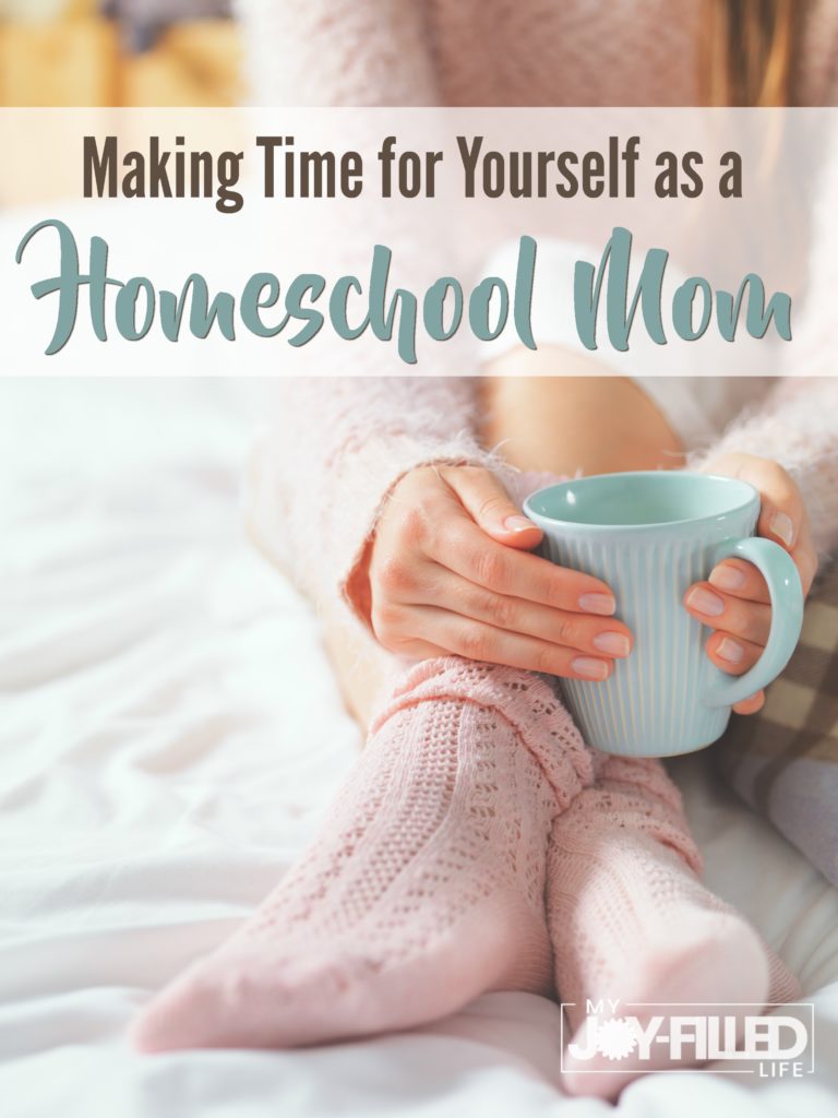 Here are a few simple ideas that can help you carve out the time you need to make self-care possible as a homeschool mom. #homeschooling #homeschoolmom