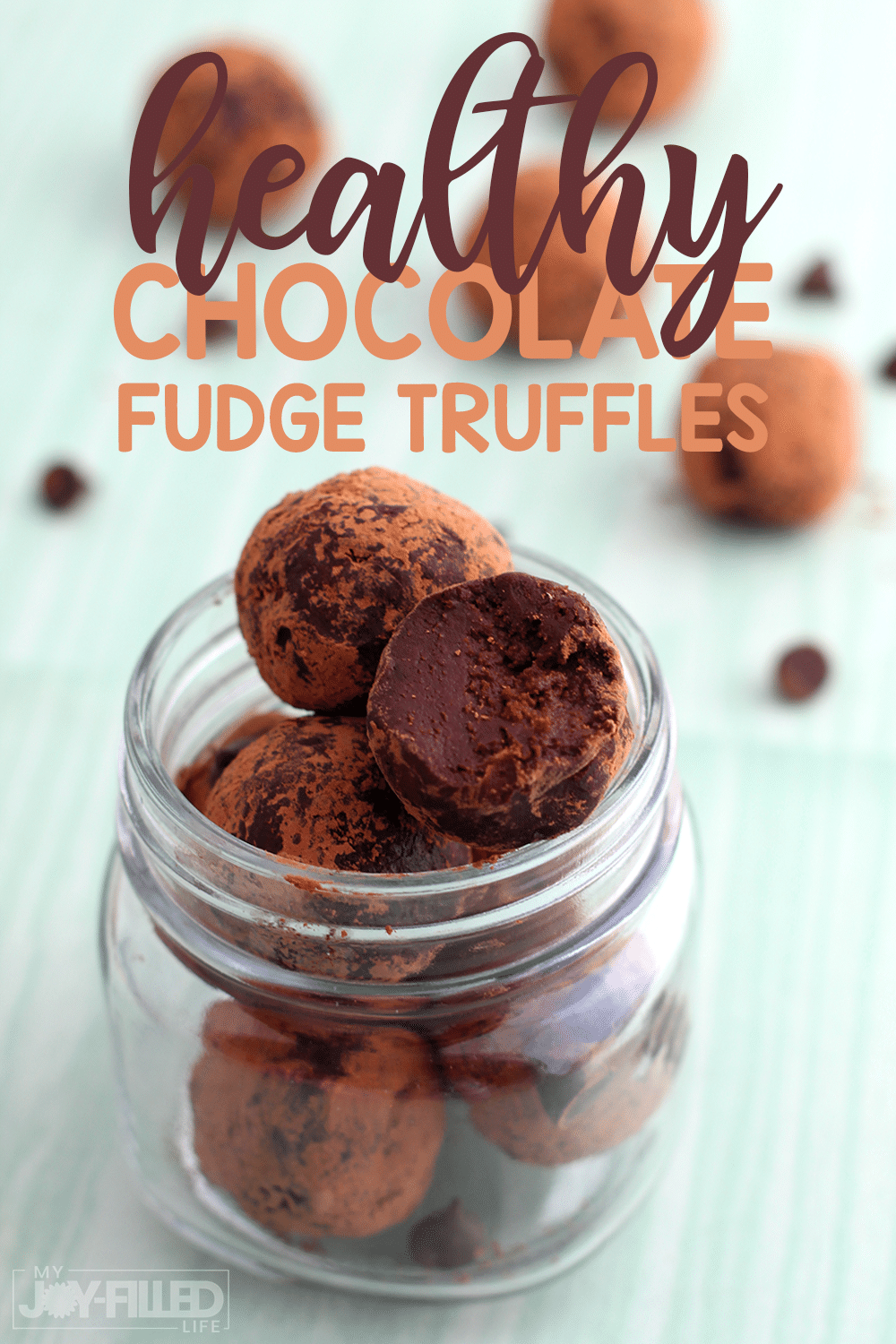 These fudge truffles are so chocolatey, so sweet, so yummy - but yet still healthy! These are perfect for holiday parties, get togethers, secret Santa gifts, and everything Christmas! #truffles #chocolate #Christmastreat #healthlytreat